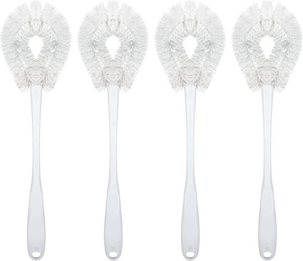 LOLA Toilet Bowl Brush w/Curved Head, 4 Pack, Coated Wire, Durable Poly