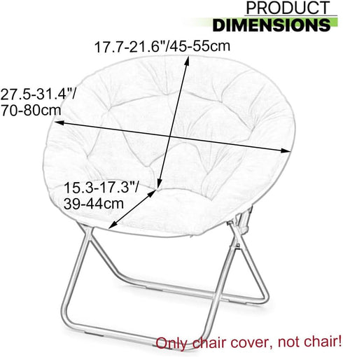 Buenanir Cozy Stretch Saucer Chair Cover - Jacquard Slipcover for Round Moon Chair - Foldable, Protector for Bedroom