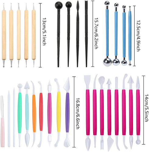 31pcs Fondant Cake Modeling Tools Kit for Cookie and Cake Decorating, Sugarcraft Sculpture and Pottery
