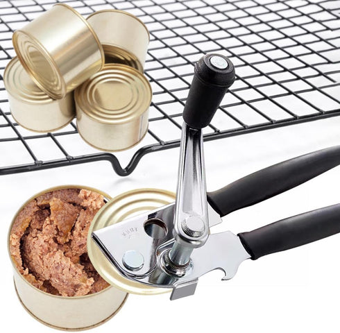 Heavy Duty Manual Crank Can Openers, Commercial Swing Away Can Opener with Rubber-coated Handles