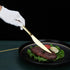 HOMQUEN Gold Steak Knives Set, 8 Piece Premium Stainless Steel, German Serrated Meat Knives, Dishwasher Safe (9.2 Inch)