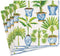 Caspari Potted Palms Paper Cocktail Napkins, Two Packs of 20 in White