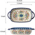 Vintage Style Tulip Flower Pattern Ceramic Bakeware Casserole Dish Baking Pan Lasagna Pans Baking Dish with Handles for Oven/Cooking/Kitchen-1 PCS-22 OZ by Bicuzat