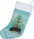 Caroline's Treasures BB9298CS Devon Large Black Pig Christmas Stocking - Teal Fireplace Hanging Holiday Decor