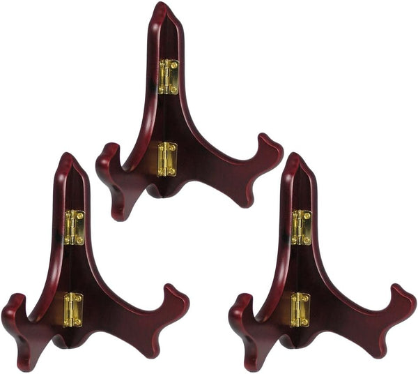 Folding Mahogany Wood Easels, Premium Quality Display Stands, Small Book Holder, Pack of 3 Pieces, 5"H