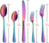 VANDBAO Rainbow Flatware Set, 20 Pieces Stainless Steel Colorful Utensils, Service for 4, Dishwasher Safe