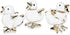 2" 5 Set WitnyStore Tiny Clear Gold Chicken Family Figurine Pieces - Miniature Hand Blown Glass Chickens Hen Rooster