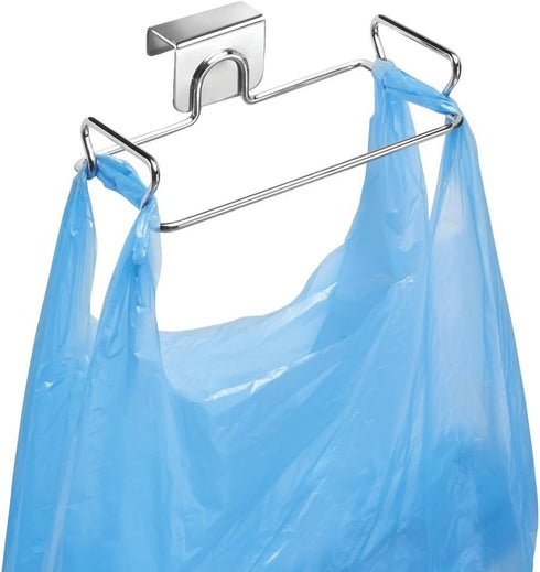 Over-The-Cabinet Grocery Bag Holder - Plastic Bag Storage for Kitchen - Chrome