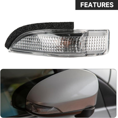 Front Left Side Wing Mirror LED Turn Signal Light, Compatible for Toyota Corolla 2014-2019, Replace Part 8174052050