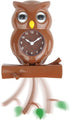 Lily's Home Pendulum Owl Clock, Brown (15 Inches) – Battery Powered, Revolving Eyes, Whimsical Bedroom Décor