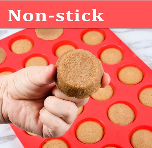 CAKETIME Silicone Muffin Pan Mini 24 Cups - Nonstick Food Grade Baking Pan