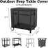 40inch 41"L24"W32"H, Prep Table Cover for Royal-Gourmet Double-Shelf Movable Dining Cart Table, Outdoor BBQ Cart Cover
