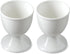 Set 2 Cinf Ceramic Egg Cup Easter Gift of White Porcelain Holder Breakfast Boiled Cooking Easy to Clean Childhood
