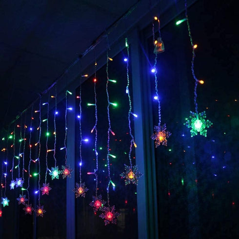 MBVBN Lights,19ft/6M 96 8 LED Curtain LED Snowflake Curtain String Lights Plug-in Window Curtain Lights with Modes