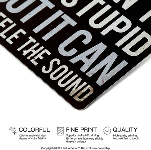 Putuo Decor Funny Sarcastic Metal Sign, Man Cave Bar Decor, Duct Tape It Can't Fix Stupid, 12x8 Inches