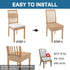 Set 2, Smiry Waterproof Seat Covers for Dining Room Chairs of Stretch Jacquard Removable Washable Chair Seat Slipcovers