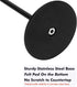 Black Hand Towel Holder Stand for Bathroom Vanity, Stainless Steel T-Shape Freestanding Towel Rack for Kitchen