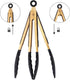 Stainless Steel Classic Kitchen Serving Food Party Gold Tongs 9" and 12" Cooking Tong with BPA Free Silicone Tips, Dishwasher Safe Serving Tools(set of 2) by Mafier