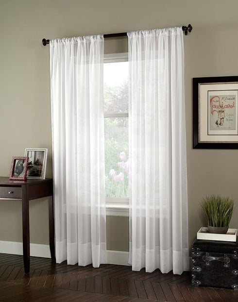 Curtainworks Soho Voile Curtain Panel, 144", Winter White