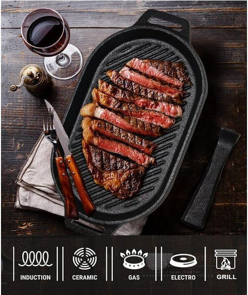 Pizza Cast Iron Grill Pan, Suitable for Most Pizza Ovens, Griddle and Grills