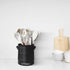 Kitchen Utensil Holder for Countertop, 6.4" Large Ceramic Crock with Cork Mat, Modern Spatula Organizer