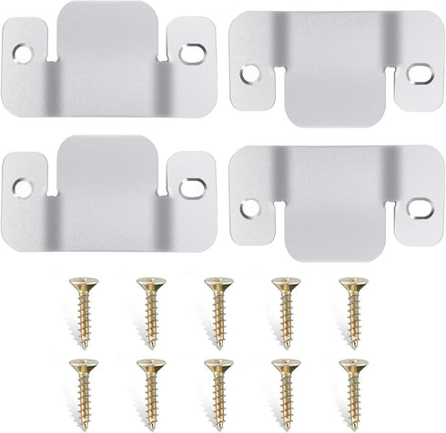 4 Pcs Sectional Couch Connectors, Metal Clips with 10 Pcs Screws for Interlocking Furniture Connector