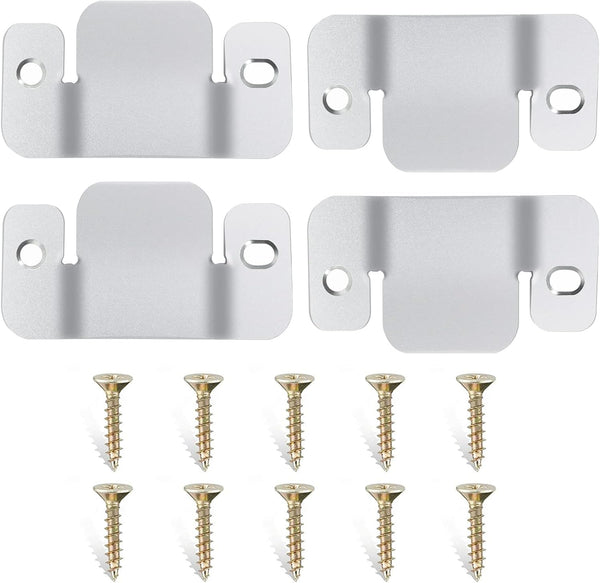 4 Pcs Sectional Couch Connectors, Metal Clips with 10 Pcs Screws for Interlocking Furniture Connector