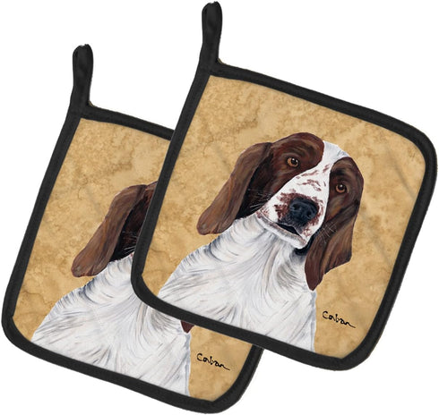 Caroline's Treasures SC9131PTHD Springer Spaniel Wipe Your Paws Pot Holders, 7 1/2 x 7 1/2, Heat Resistant