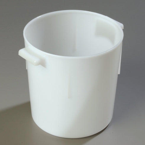 Carlisle FoodService Products 6 Quarts Bain Marie Round Food Storage Container, Plastic, White for Kitchens,