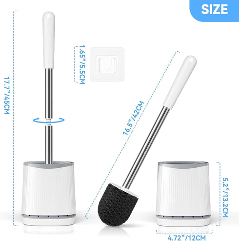 TRENTI Set, Set (1, Toilet Brush, Toilet Brush and Holder Bristles Toilet Bowl Brush Head with Ventilated Holder, Wall
