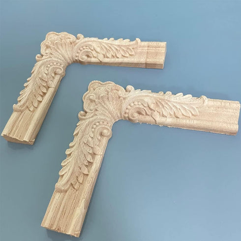 YOKIOU 4PCS 4.7 4.7in (4Corner4.7 4.7in) Decorative Wood Carved Corner Onlay Appliques * for Furniture Door Cabinet *