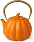Orange Pumpkin Cast Iron Teapot with Infuser - 40oz Japanese Iron Tea