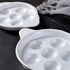 Bamboo's Grocery LoKii 2 Pack Ceramic Escargot Dish, 6 Holes Snail Dish with Handles, White, 6 Inches