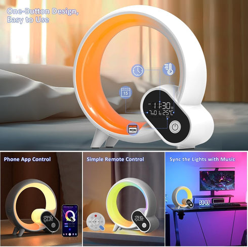 15 Snooze,Timer, Wake Up Light, Smart Sunrise Alarm Clock for Kids Baby Sound Machine with Soothing Sounds Bluetooth
