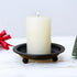 2 Pcs Candle Plate Iron Candle Holder for Pillar Candles, Black Metal Stand for Dining Table Decor
