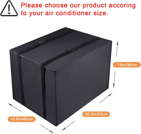 Window Air Conditioner Cover Outdoor, Luxiv Outside Window AC Unit Cover Black Dust-proof Waterproof AC Cover Outdoor Window AC Protection Cover (21Wx16Dx15H)