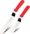 Angled Icing Spatula Set of 2 - Stainless Steel Offset Cake Spatula 6" & 8" Red