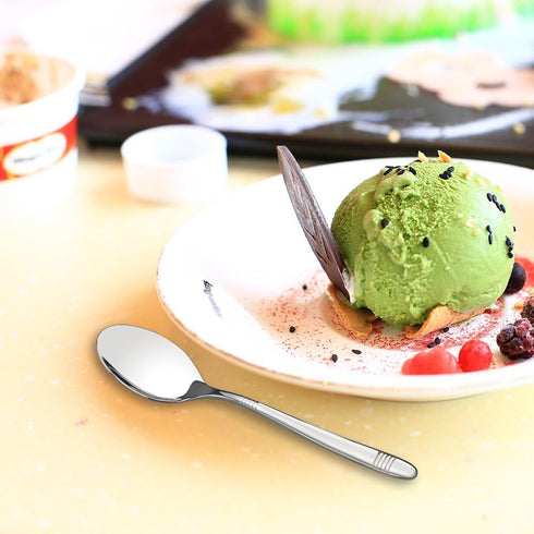 12-Piece Small Stainless Steel Dessert Spoons