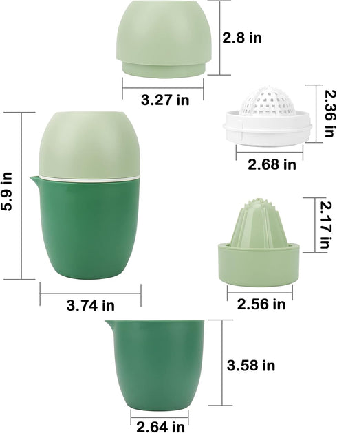 Citrus Juicer Hand Juicer with Lemon Shape - Two Press Options for Different Fruits (Green)
