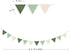 2 Sets 24Pcs Summer of Sage Green Pennant Banner Nursery Garland Flags Olive Green Fabric Linen Triangle Streamers