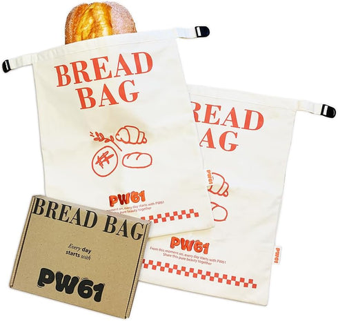 PW61 Reusable Beeswax Bread Bags for Homemade Bread,Bread Bags for Sourdough(2 Pack)
