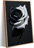 Black and White Rose Wall Art: Modern Floral Canvas Painting for Living Room, Bedroom, Bathroom, Rustic Decor (16"X24")