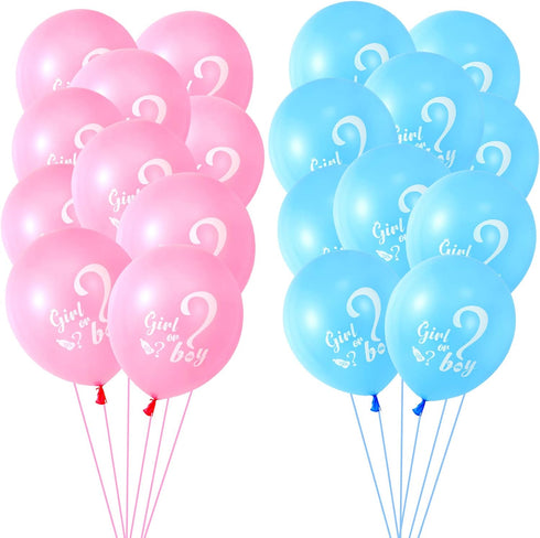 30 Pcs Gender Reveal Balloons, 12 Inches Pink Blue Latex Balloons for Baby Shower Themed Decorations