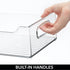 2 Pack mDesign Wide Plastic Kitchen Storage Container Bins with Handles -Organization in Pantry, Cabinet, Refrigerator