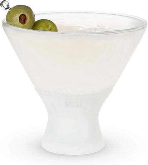 Host Stemless Martini Glasses, Double Walled Insulated Drinking Glass, Set of 2 Cocktail Glasses