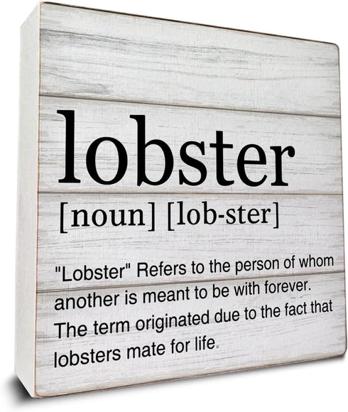 Dumyum Lobster Definition Decor Lobster Definition Wooden Box Sign Rustic Desk Decorative Wooden