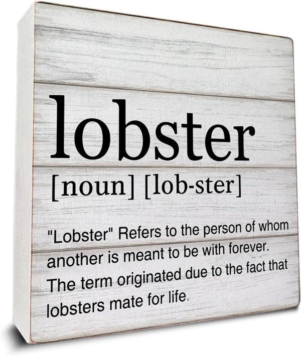 Dumyum Lobster Definition Decor Lobster Definition Wooden Box Sign Rustic Desk Decorative Wooden
