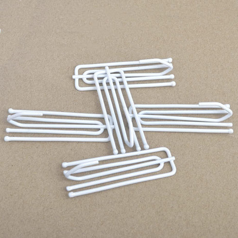 Ailejia White Curtain Drapery Pleat Hooks - 4 Prongs, 50pcs Traverse Pleater Pinch Pleat Clips for Drapery