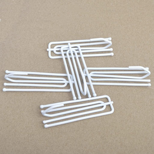Ailejia White Curtain Drapery Pleat Hooks - 4 Prongs, 50pcs Traverse Pleater Pinch Pleat Clips for Drapery