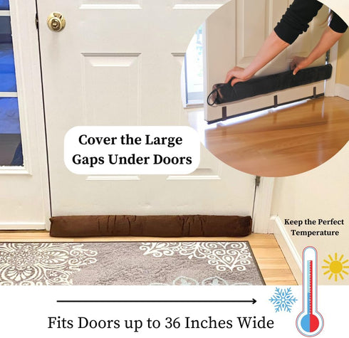 Evelots Cold, Hot Air Door Draft Stopper - Strong Metal Clips to Block Cold Air and Noise, 36 Inch Wide